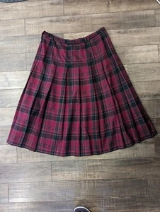 PENDLETON 100% VIRGIN WOOL PLAID PLEATED Long SKIRT Vtg 16 - Picture 1 of 3