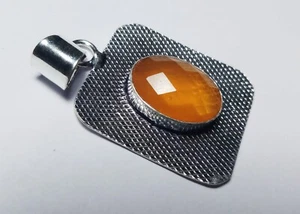 Orange Onyx Oval Shape Gemstone Handmade Pendant Jewelry Pendent Size 1.5 Inches - Picture 1 of 5