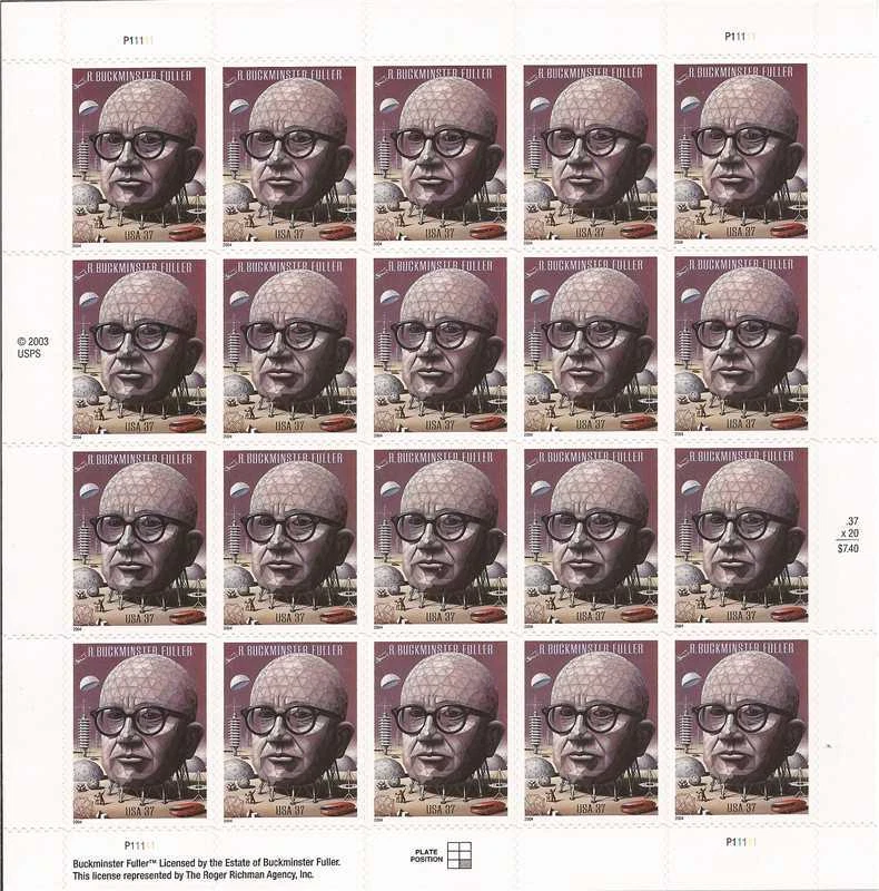 US Stamp - 2004 Buckminster Fuller - 20 Stamp Sheet   #3870 - Image 1 of 1