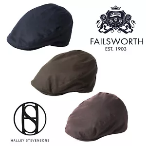 Failsworth Waxed Cotton Flat Cap Black/Brown/Olive/Navy 55-61cm - Picture 1 of 6