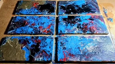 Solotiles - 6 X Decorative handmade bespoke ceramic tiles 3x6 Inches - Image 1 of 4