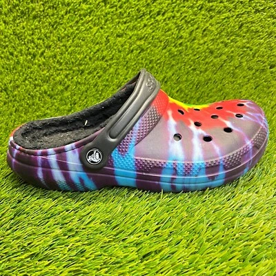 Crocs Classic Tie Dye Graphic Clog Mens Size 8 Multicolor Beach Outdoor Sandals - Image 1 of 4