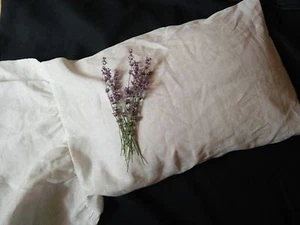 100% Pure Linen One-Side Ruffled Pillowcase with Long Ruffle FROM UKRAINE - Picture 1 of 6