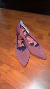 Rothy’s The Point Flat Shoes. Womens Size 9.5. Retired color Double Stitch Rose - Picture 1 of 6