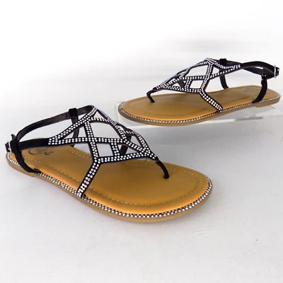 ¡NUEVO! 143 Sandalias Negras Informales Ellen con Tirantes Niñas Talla 2.0 K Foto 1 de 4