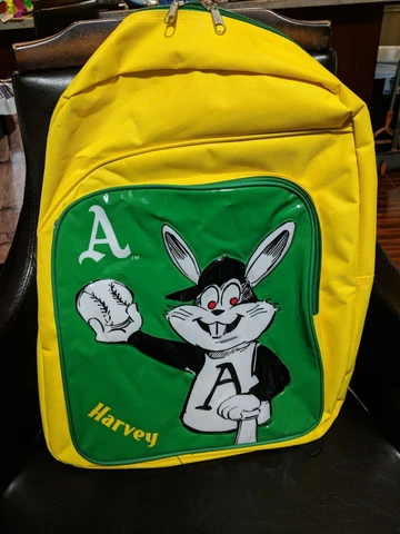 Oakland Athletics A's Harvey Rabbit Backpack Green Gold Yellow Baseball Ross SGA Cover