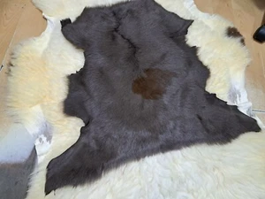 Turkish Goat Skin, Mottled Leather, Goat Hide, Wall Decorative,  1.6 x 2.3 ft - Picture 1 of 19