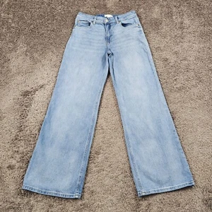 H&M Jeans Womens 6 Wide Leg High Rise Light Wash Stretch Denim 27x31 - Picture 1 of 11