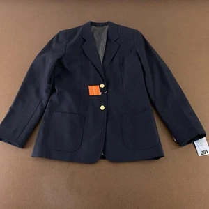 Executive Apparel Women's Size 10 Tall Navy Ultralux Two Button Blazer NWT - Picture 1 of 11