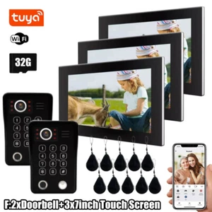 7" WiFi Tuya Video Türklingel System Zwei-Wege Gegensprechanlage Fingerabdruck APP Entsperren - Bild 1 von 24