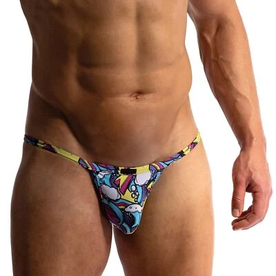 Roupa íntima masculina Manstore M800 Ultra Tanga pequena cueca masculina sedosa grafite arte - Imagem 1 de 2