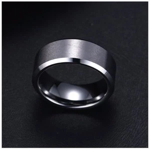 Paar (2) Mode Charm Schmuck Ringe Herren & Damen Edelstahl Schwarz Größe 6-13 - Bild 1 von 2
