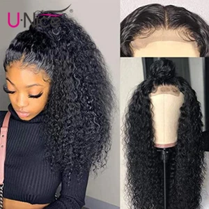 UNice Peruvian Curly Lace Front Human Hair Wigs for Black Women Pre Plucked Full - Picture 1 of 10