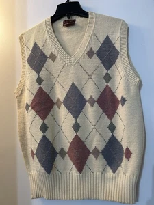 Vintage RALPH LAUREN Chaps Sweater Vest Red Label Pastel Size Large 100% Cotton - Picture 1 of 6