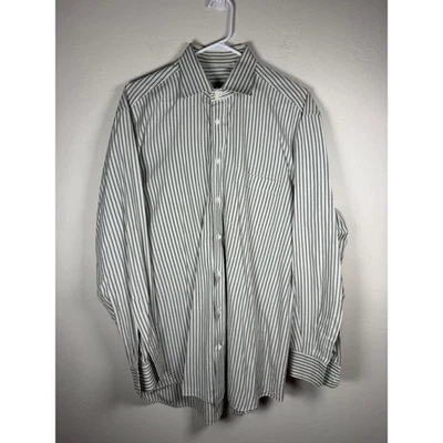 Luciano Barbera Mens Striped Dress Shirt Made in Italy Size 17 43 - Image 1 of 4