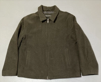Banana Republic Jacket Mens Large Wool Cashmere Full Zip Peacoat Green Y2K Basic - Image 1 of 4