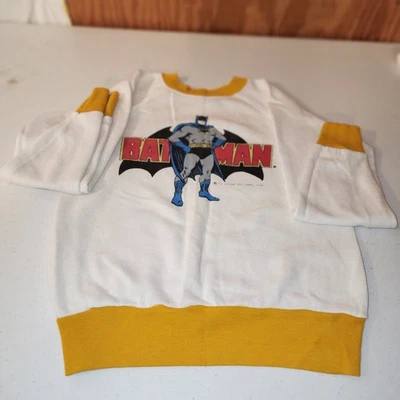 Vintage Batman Shirt Youth Medium DC Comics 1978 Yellow White Long Sleeve Kids - Image 1 of 4