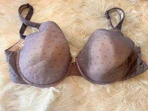 Lane Bryant Cacique Bra Intuition Full Coverage Lined Purple Dot Underwire 40G - Picture 1 of 5