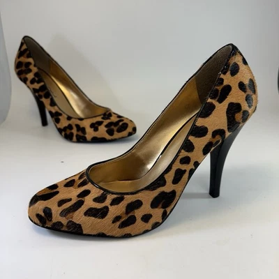 Michael Michael Kors Zariah Leopard Haircalf Leather Heels Sz 7.5 Animal Print - Image 1 of 4