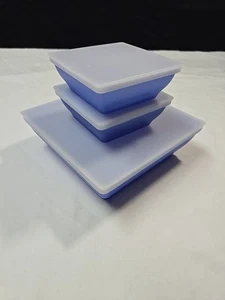 Tupperware Square Lot (960ml - 200ml) Pearlescent Blue 3237A-2 3223A-5 - Picture 1 of 5