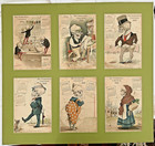 1900 Antikamnia Calendar Set – 6 Antique Medical Skeleton Prints Mounted Display