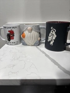 Set Of 3 Mugs- Starbucks Tiger,Gnome,Funny Chicken  - Picture 1 of 14