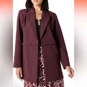 Blazer convertible The Drop elegante borgoña para mujer talla L - Imagen 1 de 15