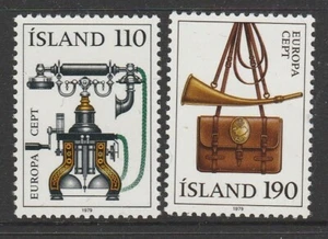 ICELAND 1979 EUROPA set of 2 MNH - Old Telephone and Posthorn and Post Bag.. - Picture 1 of 1