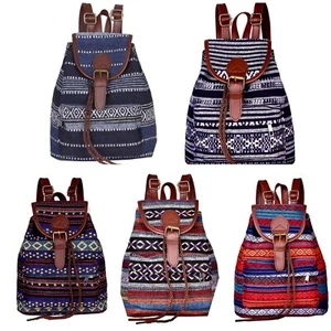 Fashion Boho Bag Woven Tribal Aztec Prints Mini Backpack Purse - Picture 1 of 17