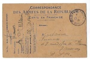 Carte postale préimprimée 1918 Marseille France Bureau Militaire Première Guerre mondiale