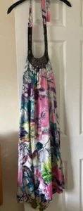 Beautiful floral summer silky Halter neck Maxi Dress from Next - Picture 1 of 5
