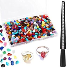 308pcs Art Craft Jewelry Wire Bracelet Crystal Stone Beads Kit Sizer Ring Making