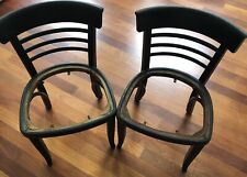 2 Antique Late 1800s MUNDUS Wood Curved Backed Chairs Made In Poland VERY RARE