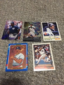 Cecil Fielder 5 Card Lot MLB NY Yankees Blue Jays Tigers Angels All-Star Slugger - Picture 1 of 1