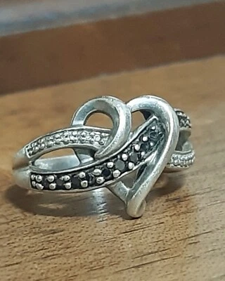 Anello Diamante Brillante Cuore Fidanzamento Argento Donna  Ring  Sterling 925   - Immagine 1 di 4