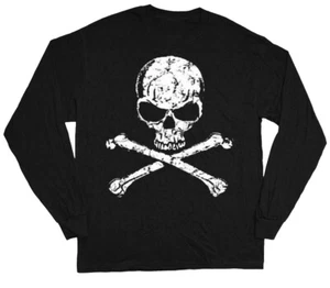 Skull and Crossbones Shirt Mens Graphic Tees Long Sleeve Tshirt Gifts for Men - Picture 1 of 1
