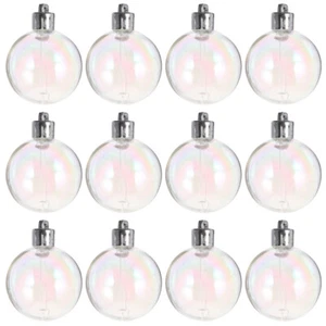 12 Pcs Baubles Sphere Holiday Tree Decoration Christmas Clear Baubles - Picture 1 of 12