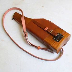 Stock WW2 Broomhandle German Mauser C96 Wood Shoulder Holster Butt Cosplay Prop - Picture 1 of 9