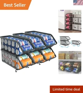 6 Pack Stackable Soda Can Organizer for Refrigerator, Can Holder Dispenser, C... - Picture 1 of 9