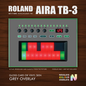 Colour fascia overlay / skin for the Roland Aira TB3 synth (by Novalays)