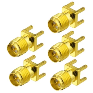 100 sztuk RP-SMA Jack męski pin przez otwór PCB Montaż słupka lutowniczego Złącze RF Adapter - Zdjęcie 1 z 5