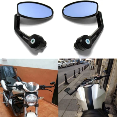 7/8" Bar End Mirrors For Ducati Aprilia Cafe Racer Victory Triumph Daytona 675 - Image 1 of 4