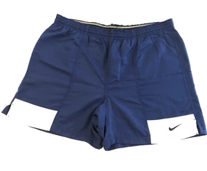 Pantaloncini sportivi Nike calcio uomo vintage anni 90 taglia XL blu navy/bianco rari classici - Foto 1 di 11