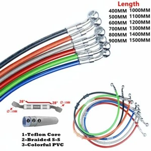 Motorcycle Brake Hose Oil-Cable Hydraulic Brake Lines Steel Brake Random Color - Picture 1 of 22