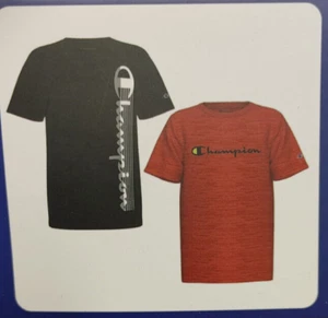 NEW Champion Boys 2 Pack Tees Red Heather/Black Size 18/20 - Picture 1 of 2