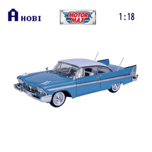 Motormax 1:18 Scale 1958 Plymouth Fury Diecast Model Car Blue & White - Picture 1 of 2