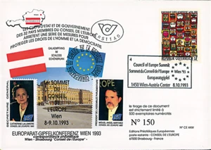 FDC Austria "1st summit of the Council of Europe in Vienna / Lalumière" 10.1993 - Picture 1 of 1