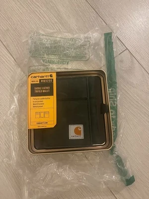 Carhartt Men's Legacy Trifold Wallet, Black, Grain Saddle Leather One Size GIFT