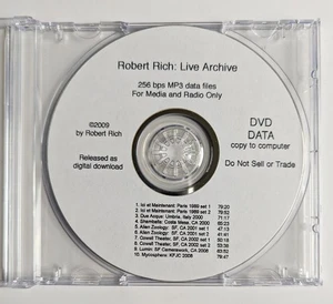 ROBERT RICH Live Archive CD/DVD 2009 PROMO Disc 1989-2008 RARE OOP - Picture 1 of 1