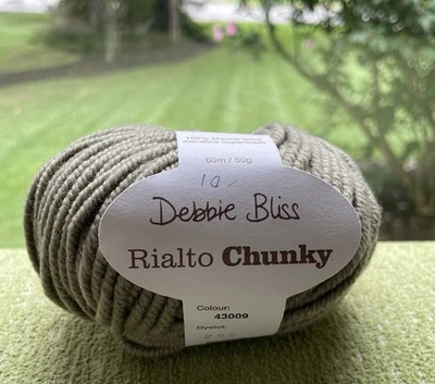 Debbie Bliss-  Rialto Chunky- Merino Wool  - #43009 Olive - 2 Ball Lot - Image 1 of 4